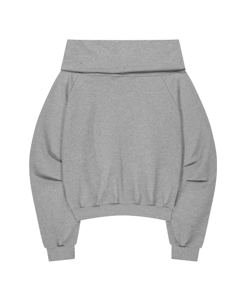 PURE BOW OFF-SHOULDER SWEATSHIRT MELANGE