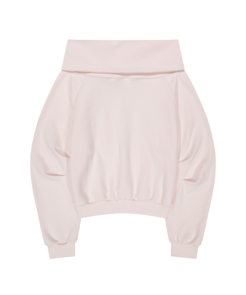 PURE BOW OFF-SHOULDER SWEATSHIRT PINK