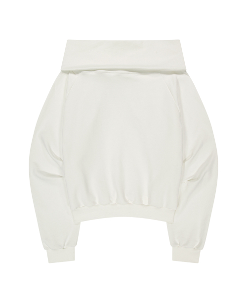 PURE BOW OFF-SHOULDER SWEATSHIRT WHITE
