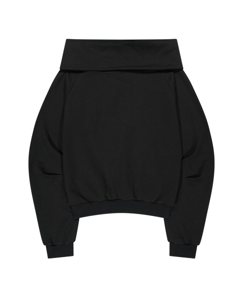 PURE BOW OFF-SHOULDER SWEATSHIRT BLACK