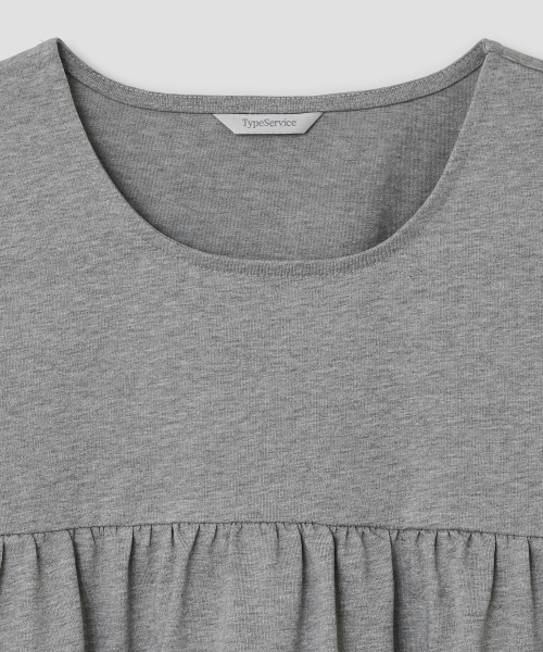 Gathered Shirring Top [Gray]