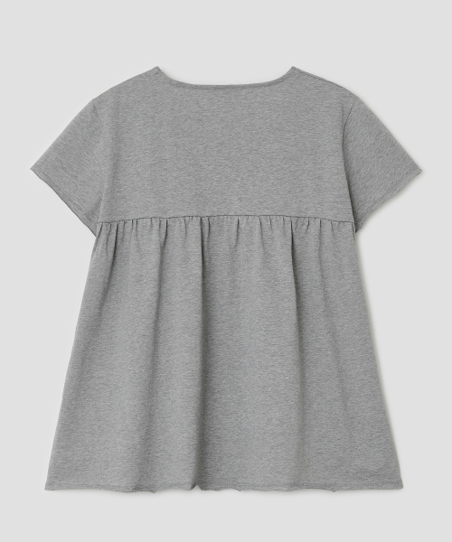 Gathered Shirring Top [Gray]