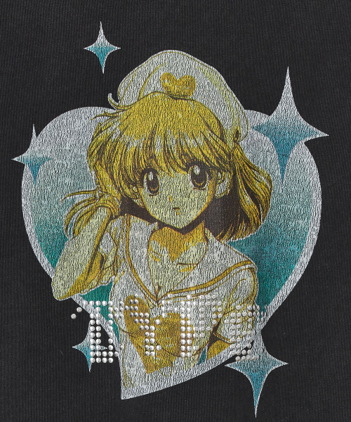 Girl Hotfix Washed Top [Charcoal]