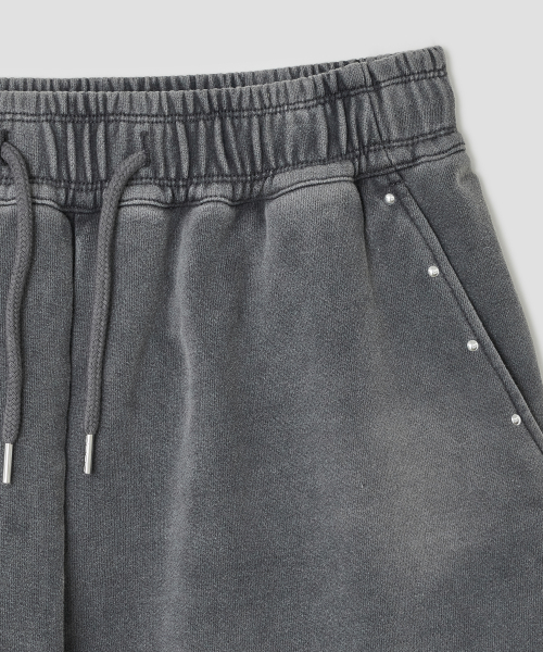 Washed Hotfix Shorts [Charcoal]