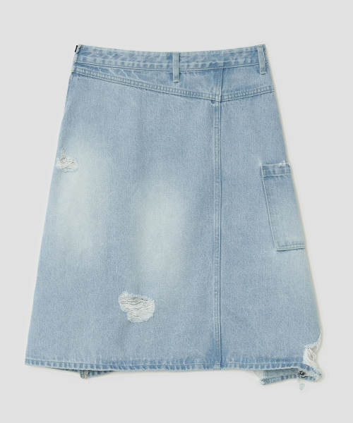 Spiked Dot Denim Skirt [Blue]