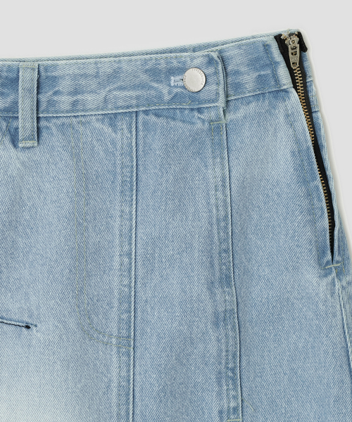 Spiked Dot Denim Skirt [Blue]