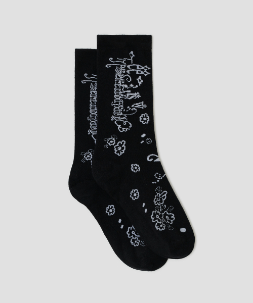 Graphic Crew Socks [Black]
