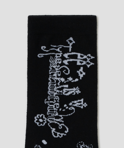 Graphic Crew Socks [Black]