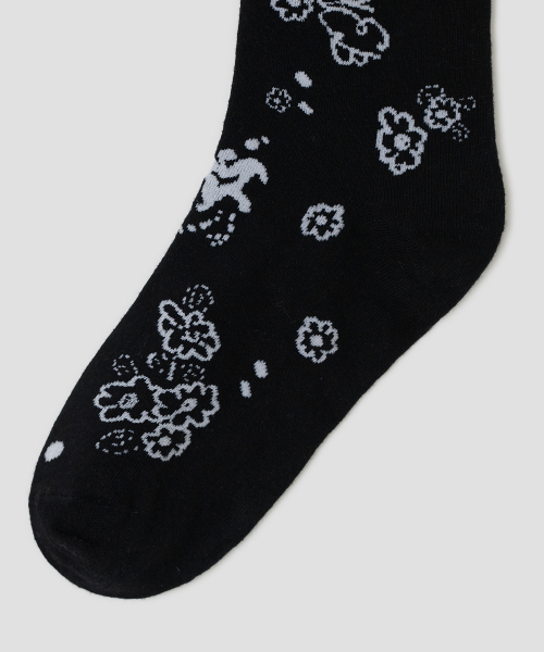 Graphic Crew Socks [Black]