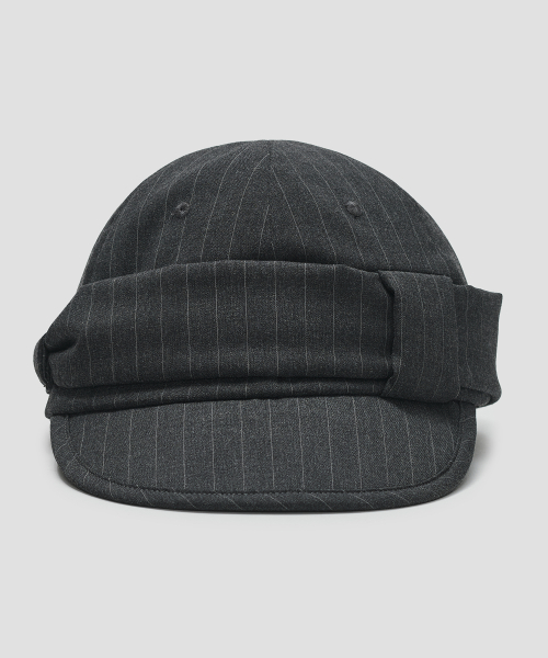 Striped Belted Cap [Charcoal]
