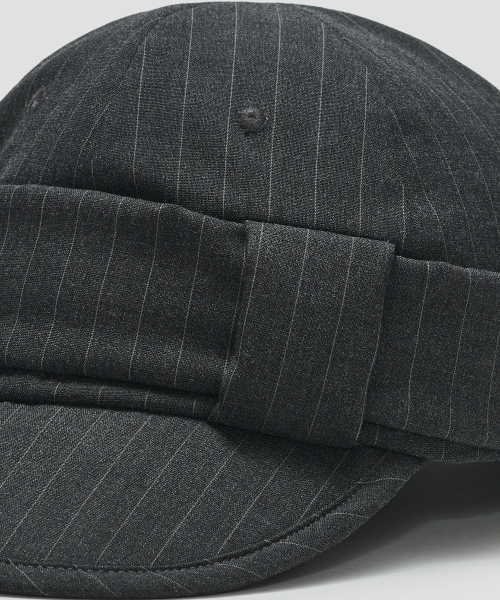 Striped Belted Cap [Charcoal]