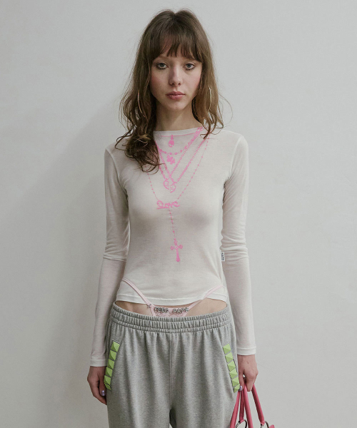 Faux Necklace Tee White