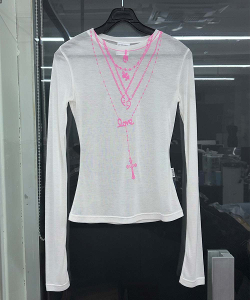 Faux Necklace Tee White