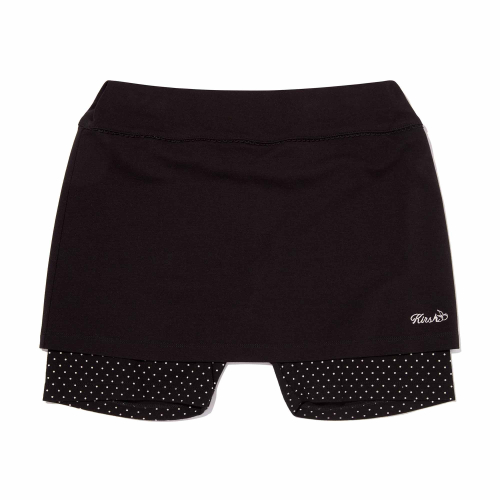 DOT INNER PANTS LAYERED SKIRT(BLACK)