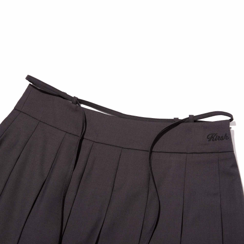 INNER-PANTS DETAIL MINI PLEATS SKIRT(CHARCOAL)