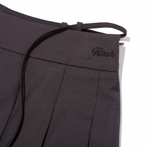 INNER-PANTS DETAIL MINI PLEATS SKIRT(CHARCOAL)
