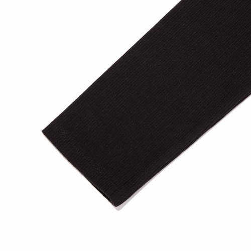 SLIM-FIT LAYERED RIBBED LONG SLEEVE(BLACK)
