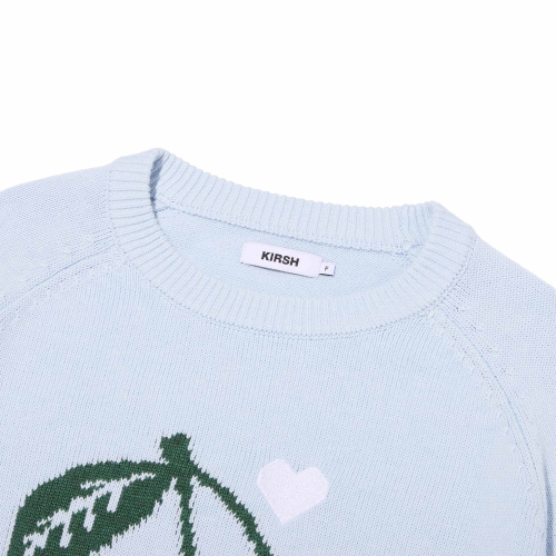 CHERRY JACQUARD LOOSE-FIT KNIT(SKY)