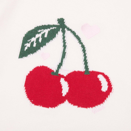 CHERRY JACQUARD LOOSE-FIT KNIT(IVORY)