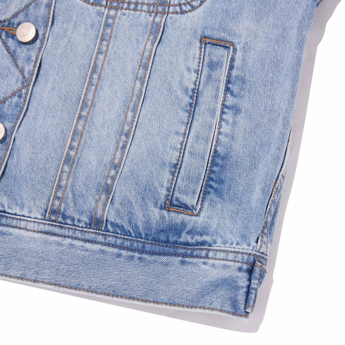 PLAIN STANDARD FIT DENIM JACKET(LIGHT BLUE)