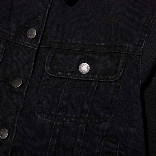 PLAIN STANDARD FIT DENIM JACKET(BLACK)