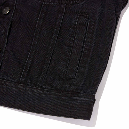 PLAIN STANDARD FIT DENIM JACKET(BLACK)