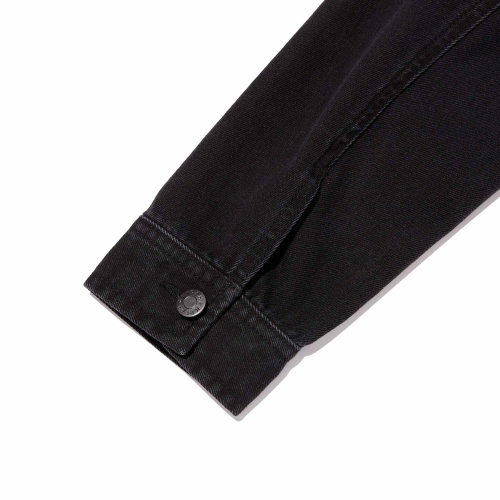 PLAIN STANDARD FIT DENIM JACKET(BLACK)