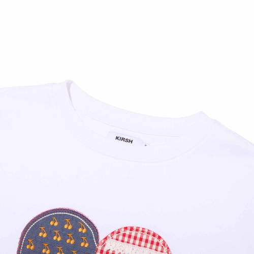 CHERRY USA HEART APPLIQUE LOOSE-FIT SWEATSHIRT(WHITE)