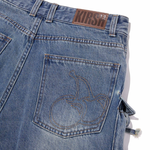 CARGO BERMUDA DENIM PANTS(BLUE)
