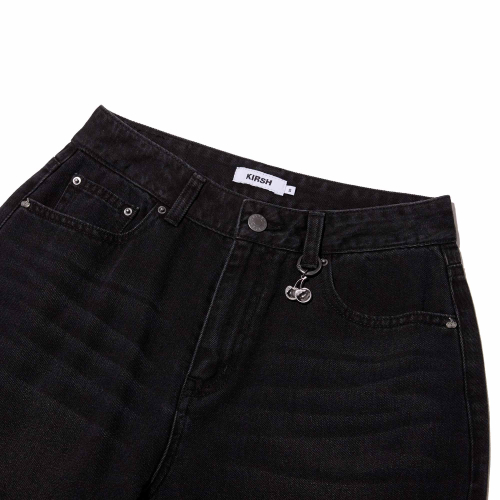 RELAXED-FIT DENIM PANTS(BLACK)