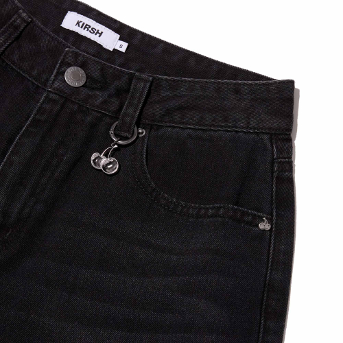 RELAXED-FIT DENIM PANTS(BLACK)