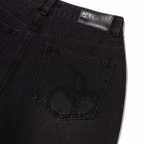RELAXED-FIT DENIM PANTS(BLACK)