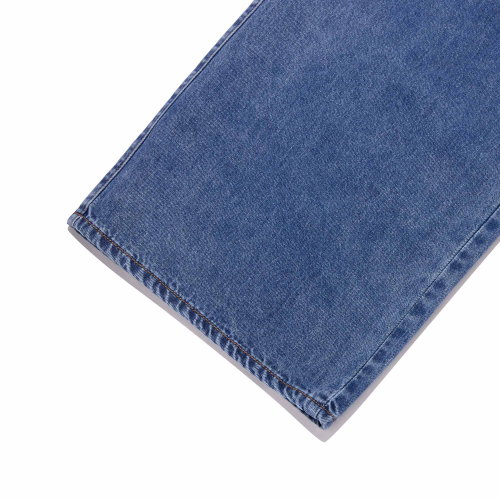 BUCKLE-DETAIL CARPENTER WIDE-FIT DENIM PANTS(BLUE)