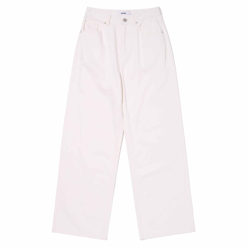 PLAIN WIDE-FIT DENIM PANTS(WHITE)