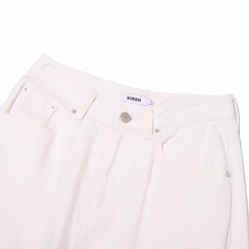 PLAIN WIDE-FIT DENIM PANTS(WHITE)