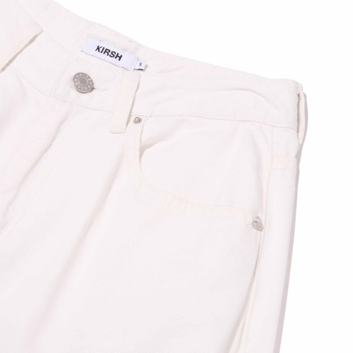 PLAIN WIDE-FIT DENIM PANTS(WHITE)