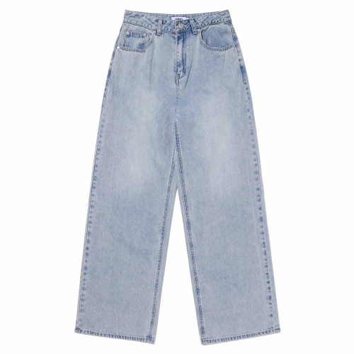 PLAIN WIDE-FIT DENIM PANTS(LIGHT BLUE)