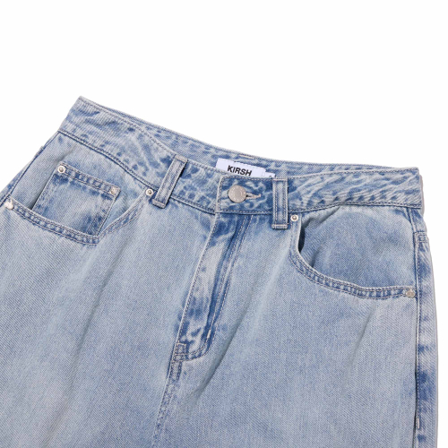 PLAIN WIDE-FIT DENIM PANTS(LIGHT BLUE)
