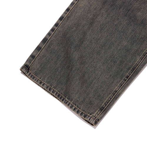 PLAIN WIDE-FIT DENIM PANTS(DEEP BLUE)