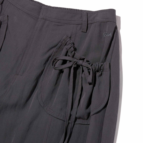 RIBBON POCKET WOVEN CARGO PANTS(GRAY)