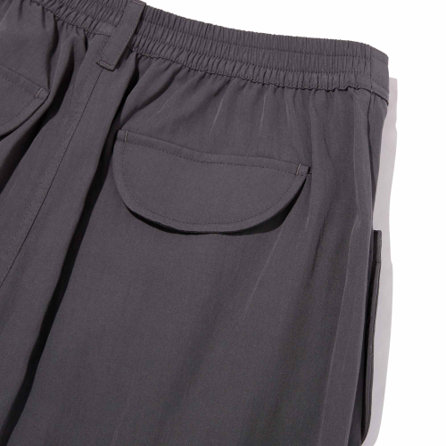 RIBBON POCKET WOVEN CARGO PANTS(GRAY)
