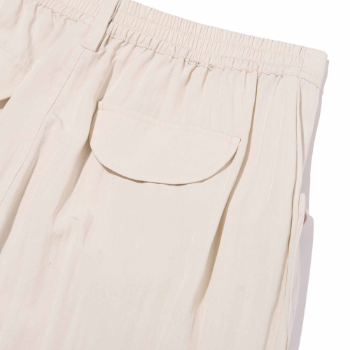 RIBBON POCKET WOVEN CARGO PANTS(LIGHT BEIGE)