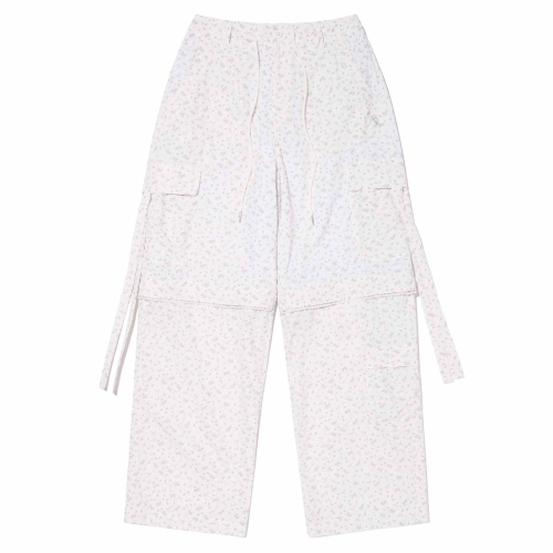 RIBBON DETAIL TWO-WAY NYLON PANTS(WHITE)