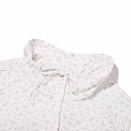 RIBBON DETAIL LOOSE-FIT WINDBREAKER(WHITE)