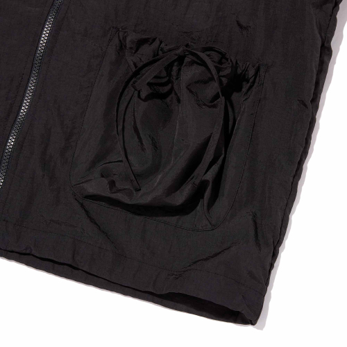 RIBBON DETAIL LOOSE-FIT WINDBREAKER(BLACK)