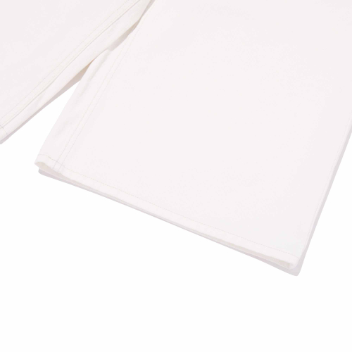 POCKET RIBBON DETAIL WIDE-FIT DENIM SHORTS(WHITE)
