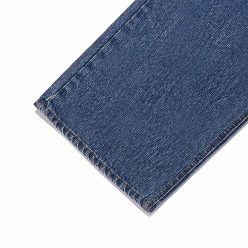 POCKET RIBBON DETAIL WIDE-FIT DENIM PANTS(BLUE)