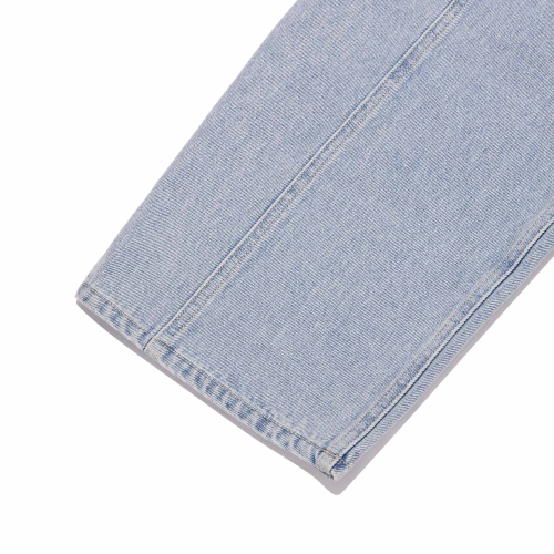 RUFFLE-DETAIL WIDE-FIT DENIM PANTS(LIGHT BLUE)