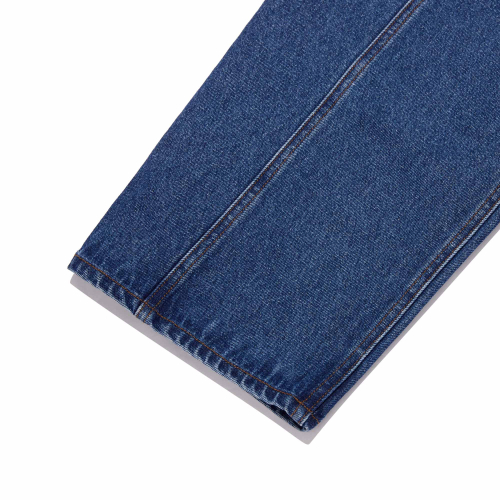RUFFLE-DETAIL WIDE-FIT DENIM PANTS(DEEP BLUE)
