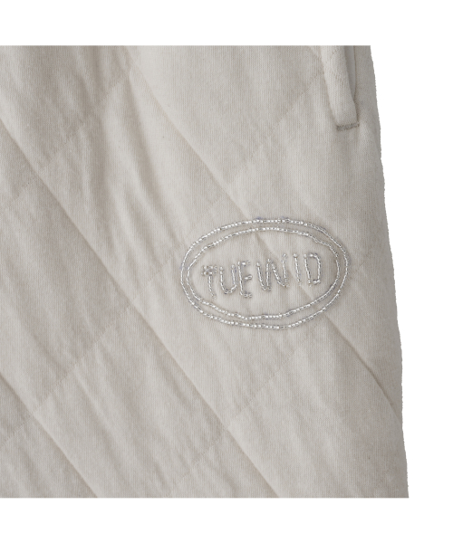 Gauze cotton wadding pants in cream